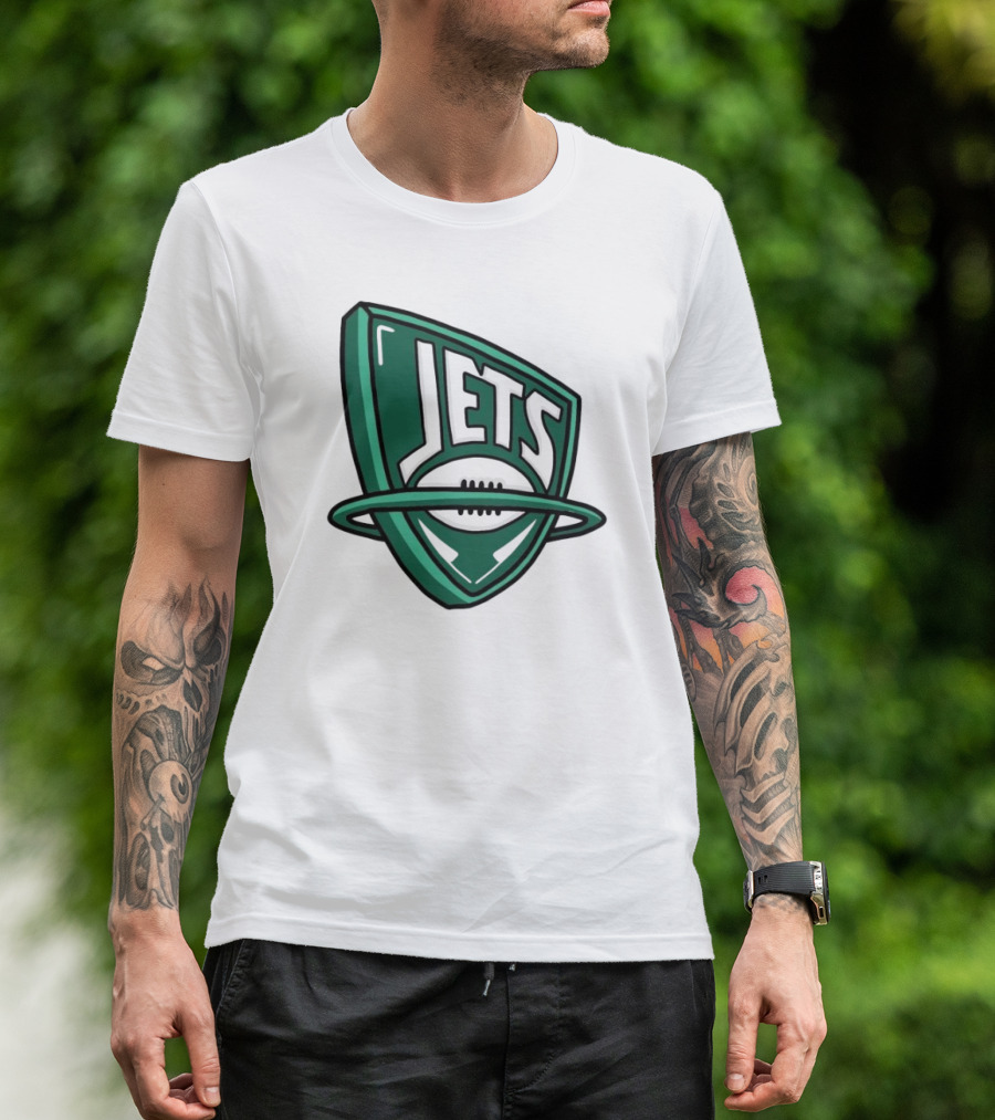 NFL X NBA Jets Logo Mash Combine T-Shirt
