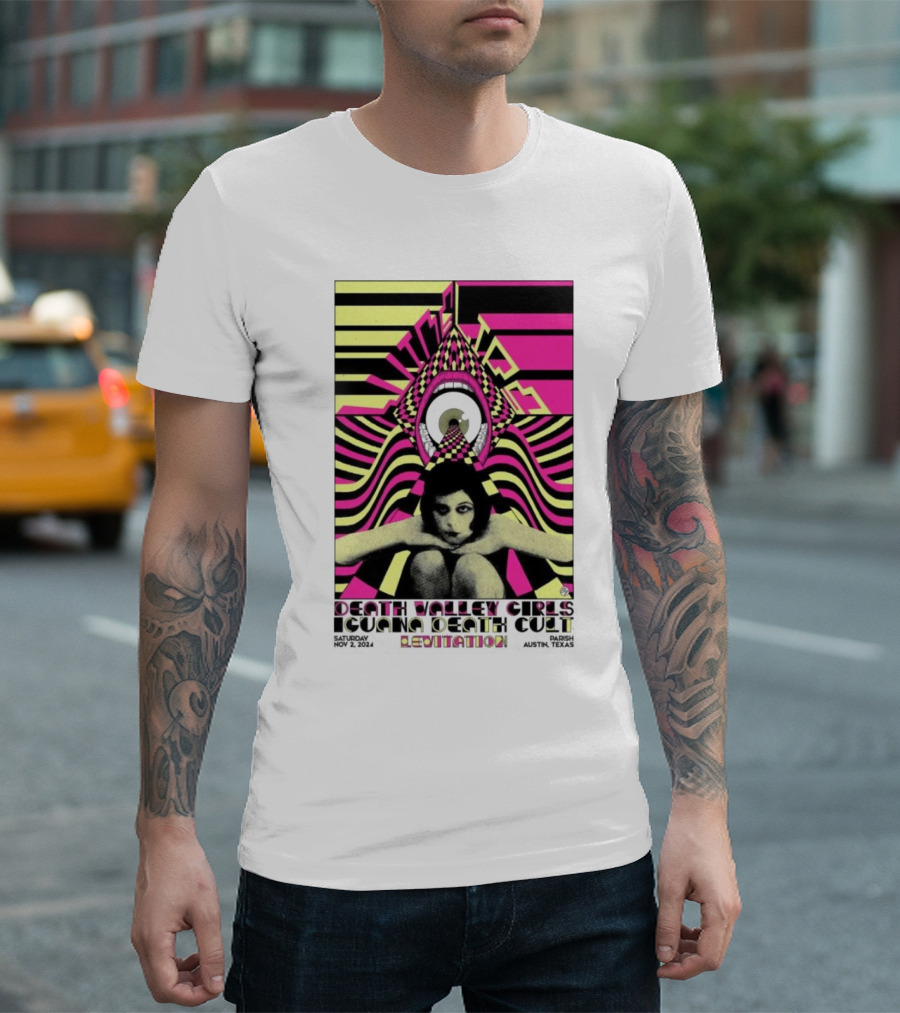 Wine Lips Death Valley Girls Iguana Death Cult Levitation Festival November 2 2024 Austin Texas T-Shirt