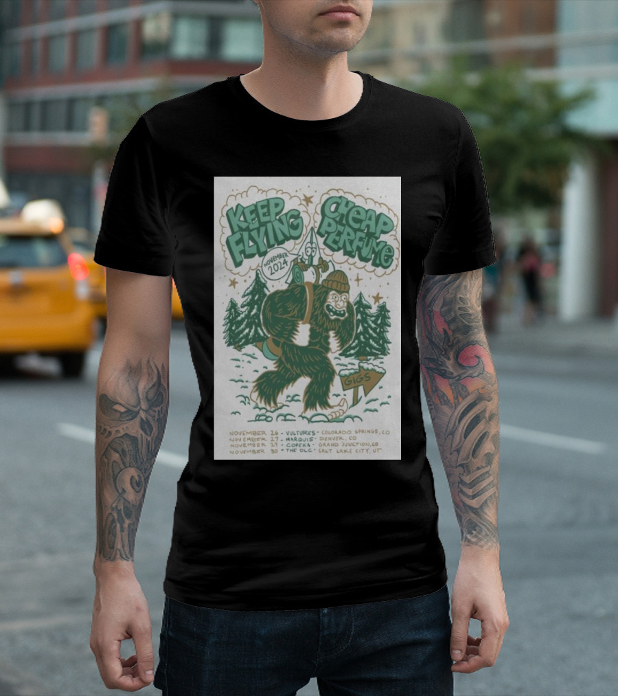 Keep Flying Cheap Perfume November 2024 Tour Vultures Marquis Coast The DLC T-Shirt