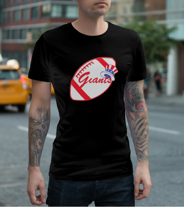 Giants Football Mashup With Yankees Hat NFL X MLB Collaboration T-Shirt