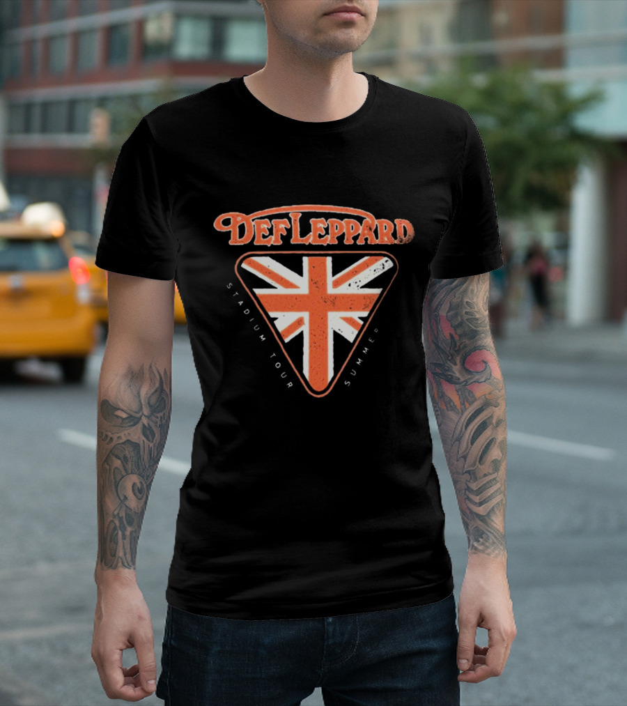 Def Leppard Union Jack Stadium Tour Summer Vintage T-Shirt