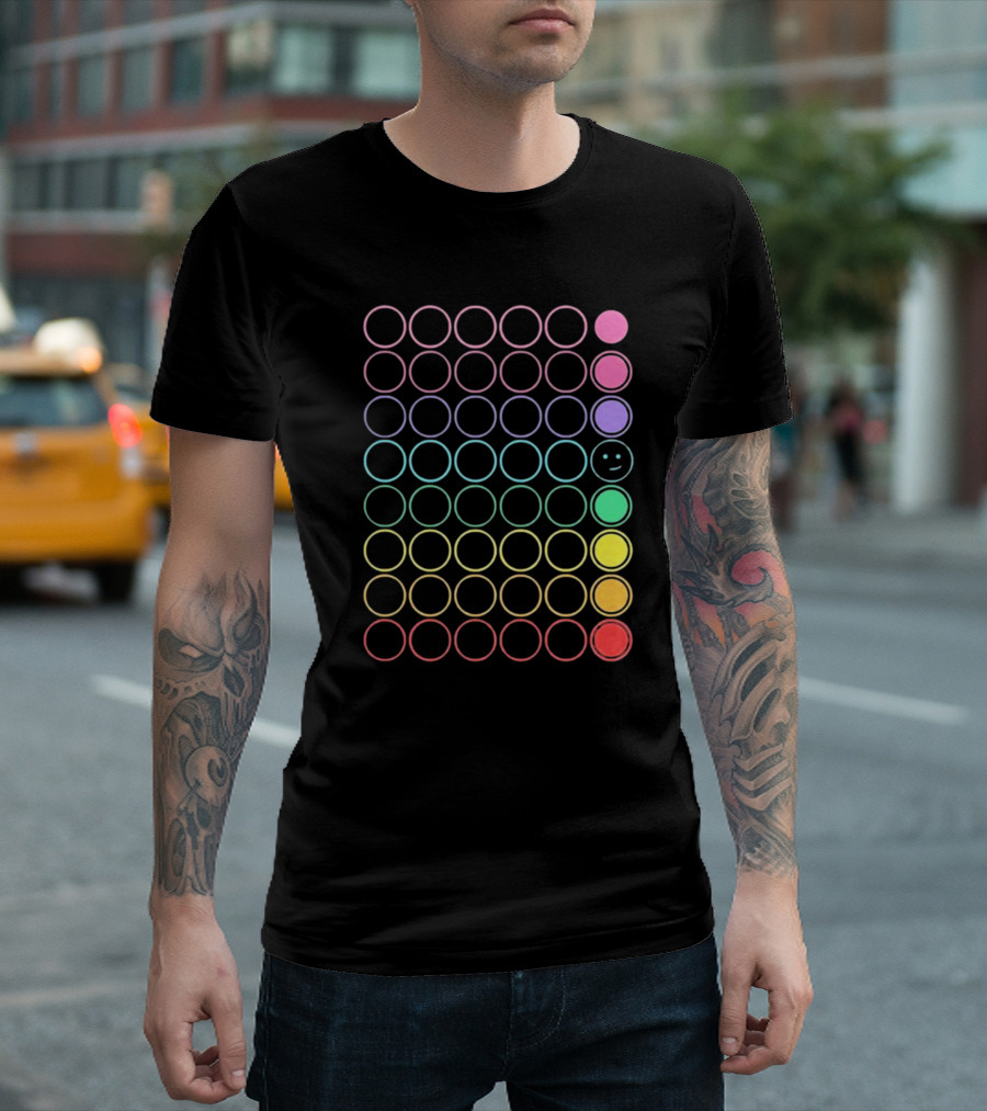Kinda Funny Pride Rainbow Circles with Smiley T-Shirt