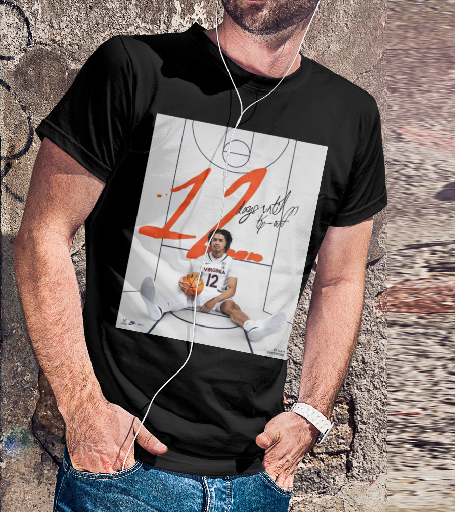 Elijah Gertrude 12 Days Until Tipoff Virginia Cavaliers Basketball Countdown T-Shirt