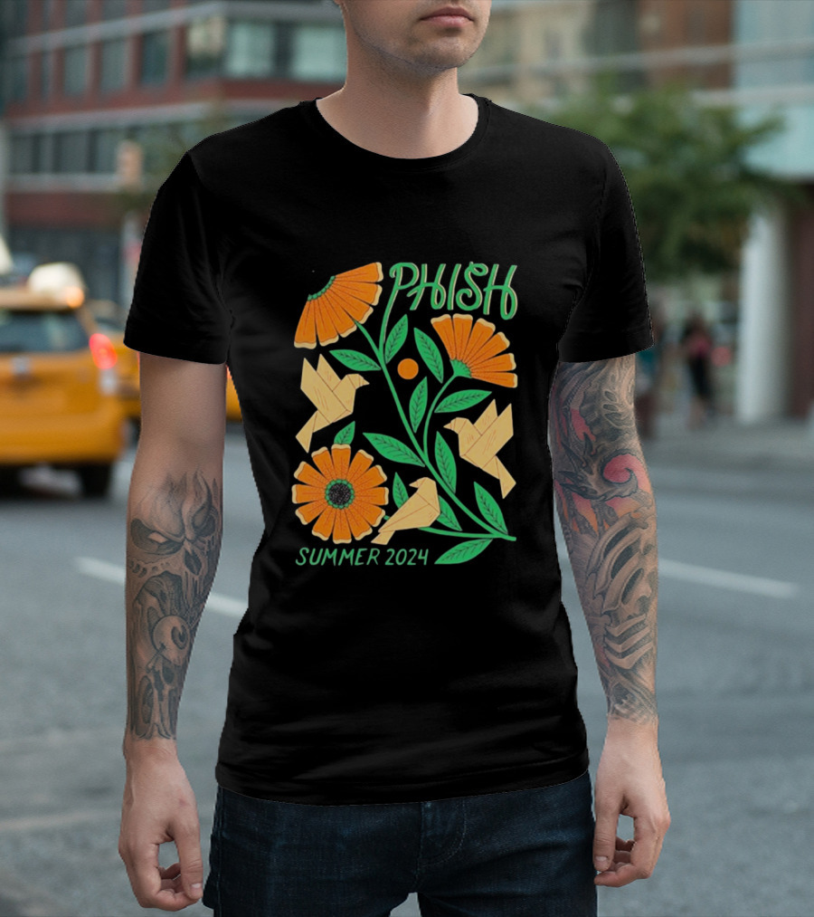 Phish Summer 2024 Origami Birds Floral T-Shirt