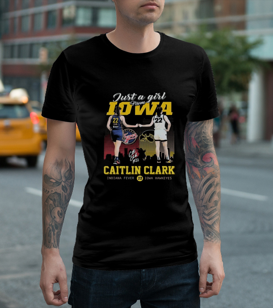 Just A Girl From Iowa Caitlin Clark Indiana Fever Iowa Hawkeyes Signature T-Shirt