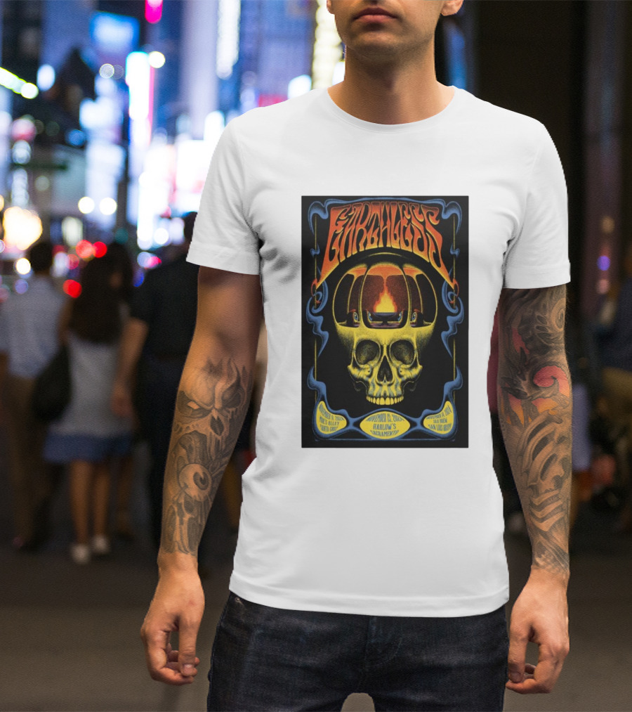 Earthless Skull Artwork November 14 2024 Morro Bay San Luis Obispo CA Concert T-Shirt