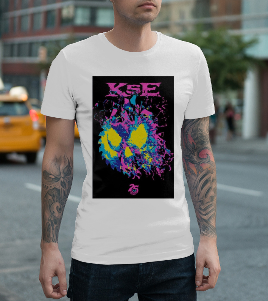 KSE 25th Anniversary Colorful Skull Fracture T-Shirt