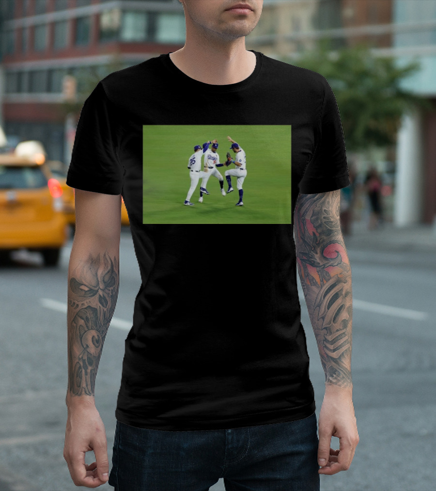 Dodgers Team Celebrates Victory at Home Stadium T-Shirt