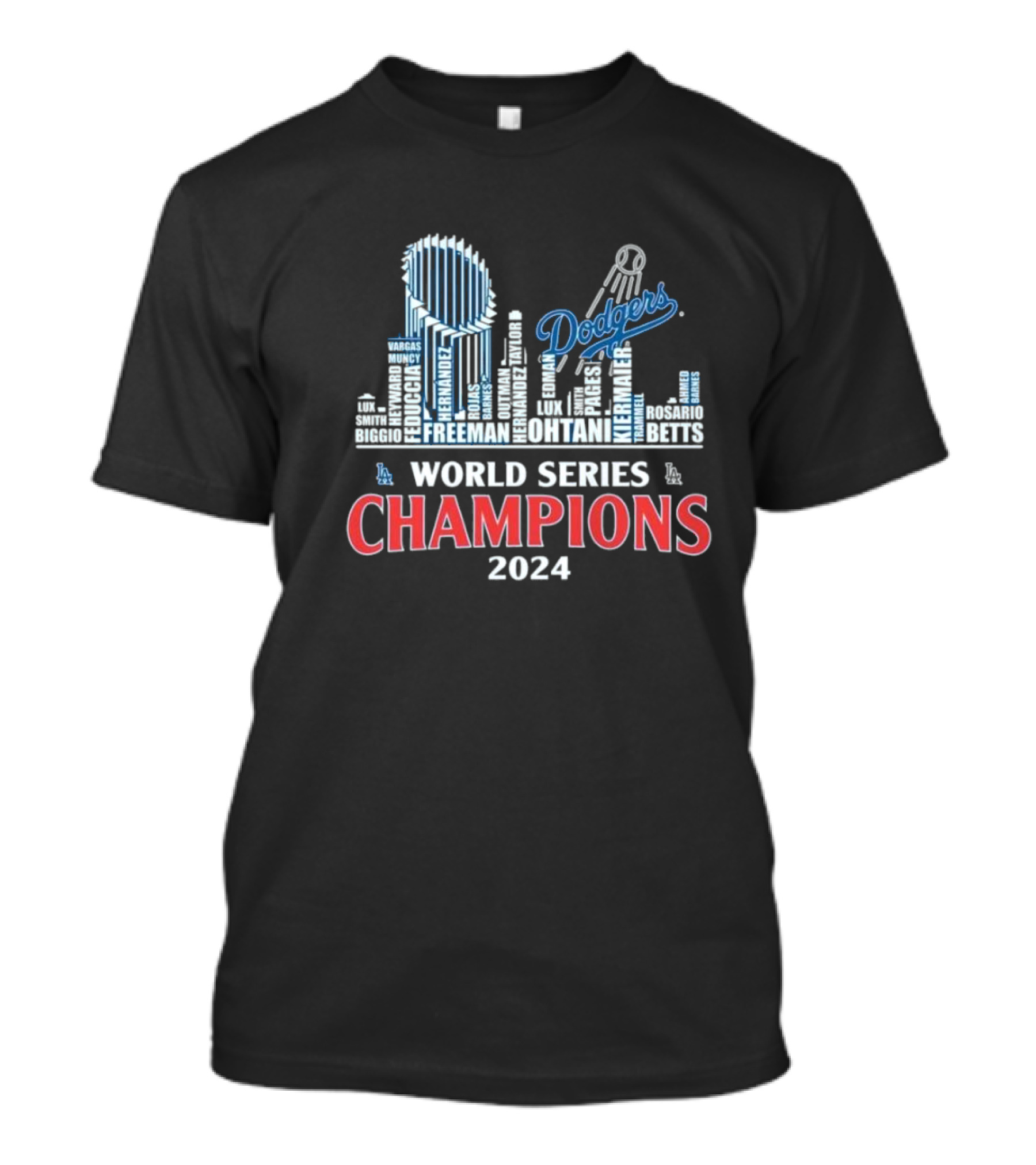 World Series Champions 2024 Los Angeles Dodgers Freeman Ohtani Betts Dodgers Skyline T-Shirt