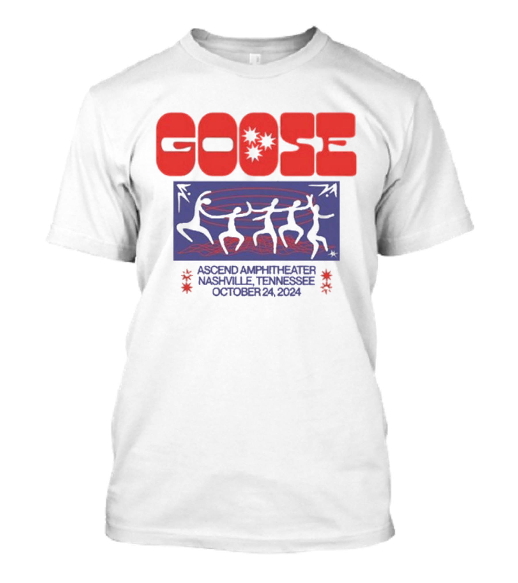 Goose October 24 2024 Ascend Amphitheater Nashville Tennessee Dancing Figures T-Shirt