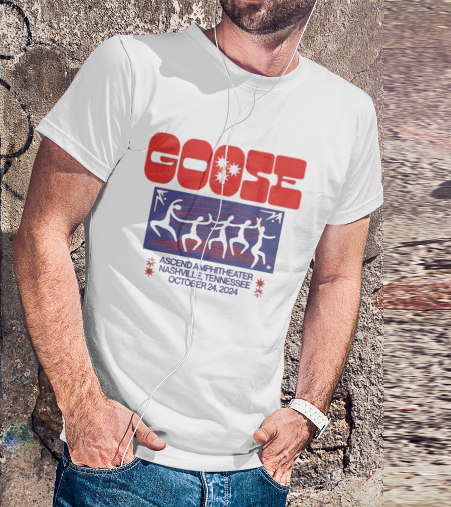 Goose October 24 2024 Ascend Amphitheater Nashville Tennessee Dancing Figures T-Shirt