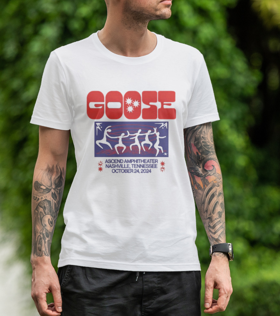 Goose October 24 2024 Ascend Amphitheater Nashville Tennessee Dancing Figures T-Shirt