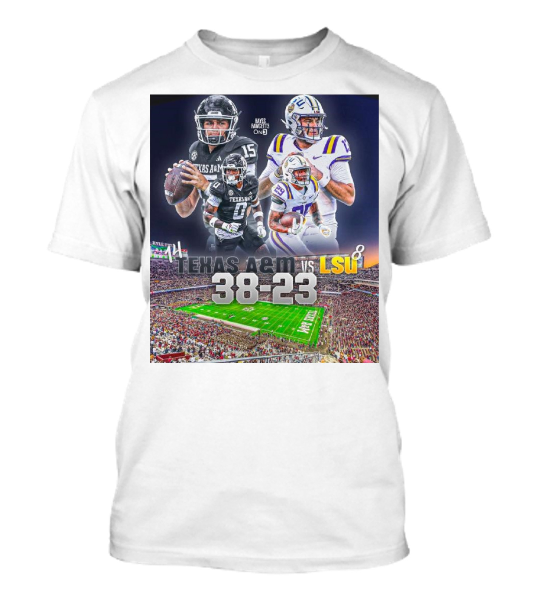 Texas A&M Aggies Vs LSU Tigers 38-23 Victory Highlights Player Performances And Field Scene T-Shirt