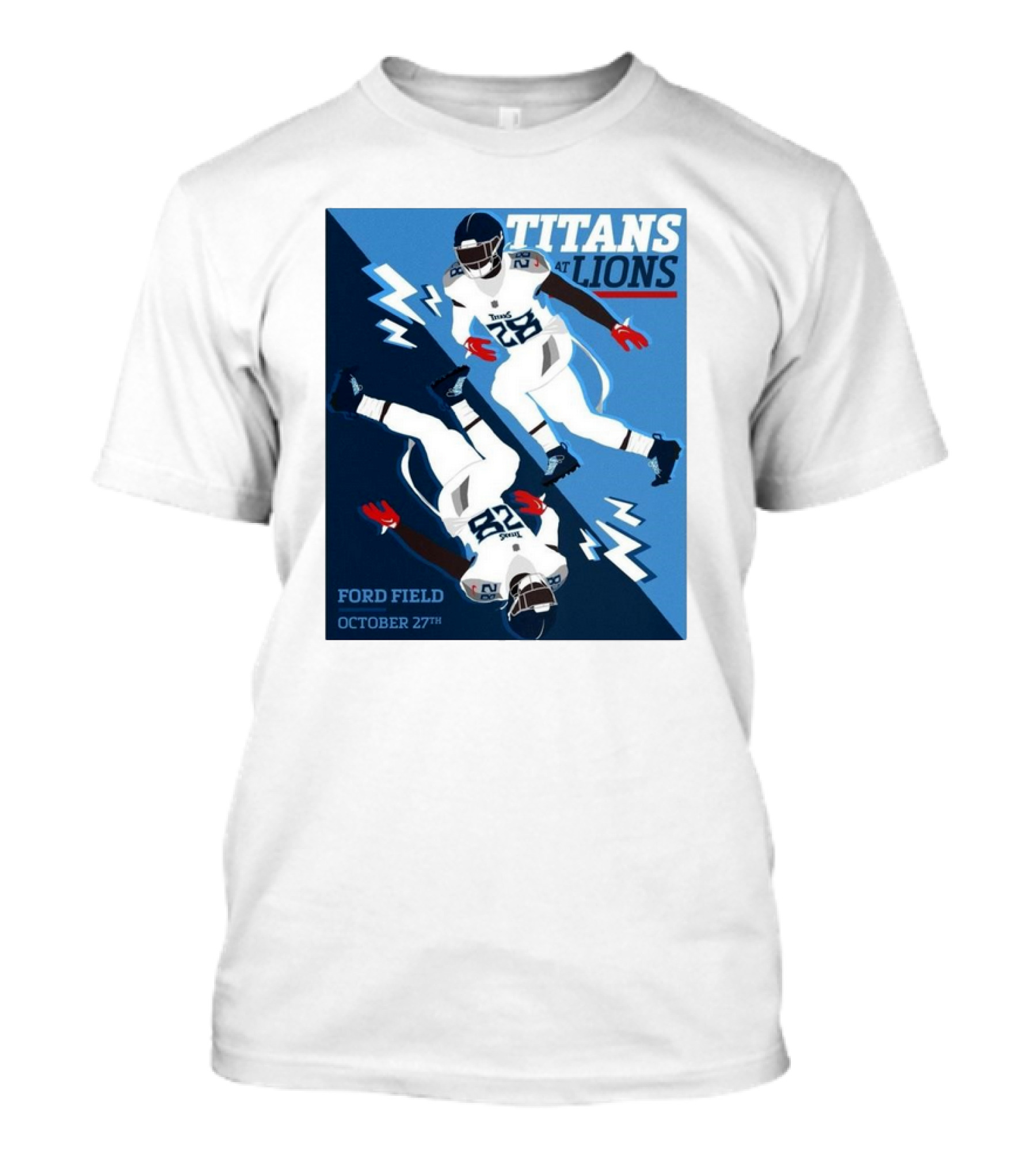 Tennessee Titans At Detroit Lions Ford Field October 27th 2024 NFL Football Matchup T-Shirt