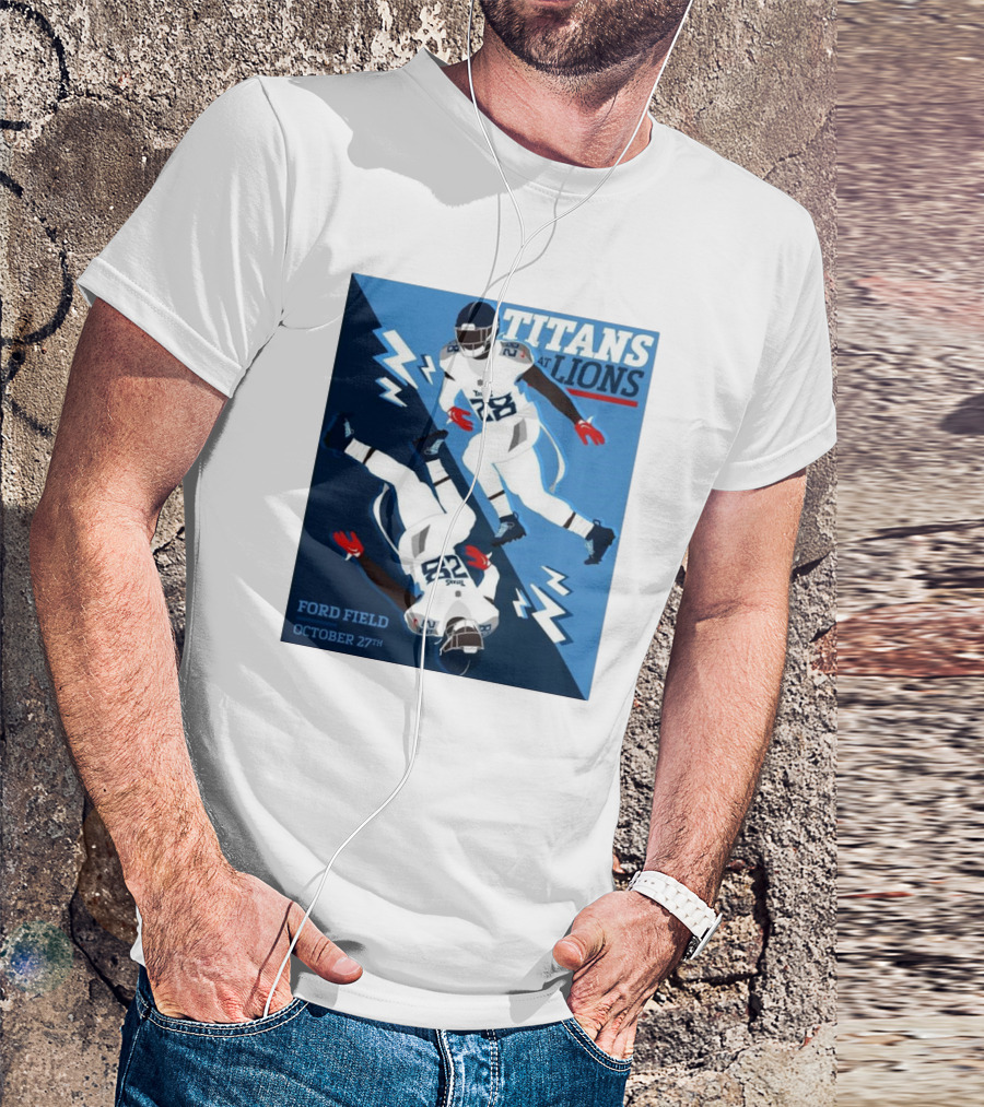 Tennessee Titans At Detroit Lions Ford Field October 27th 2024 NFL Football Matchup T-Shirt