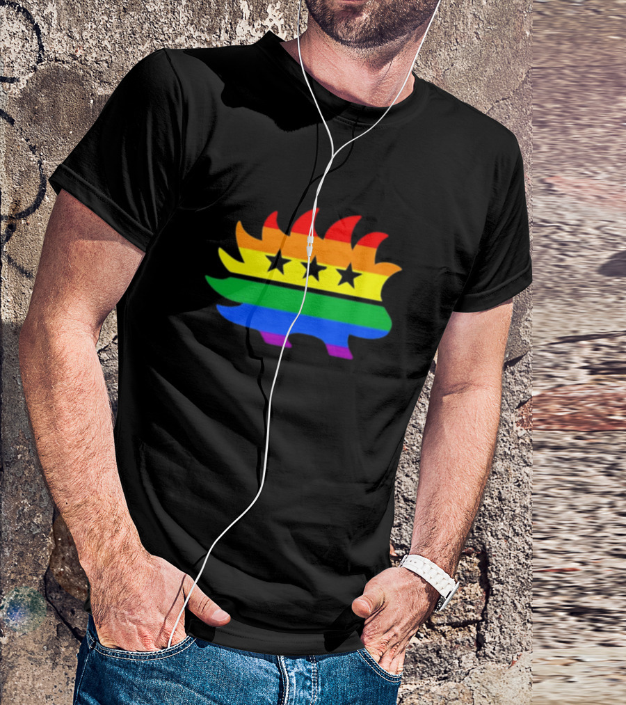 Dr. Simon Goddek Libertarian Porcupine Rainbow Flag Stars T-Shirt
