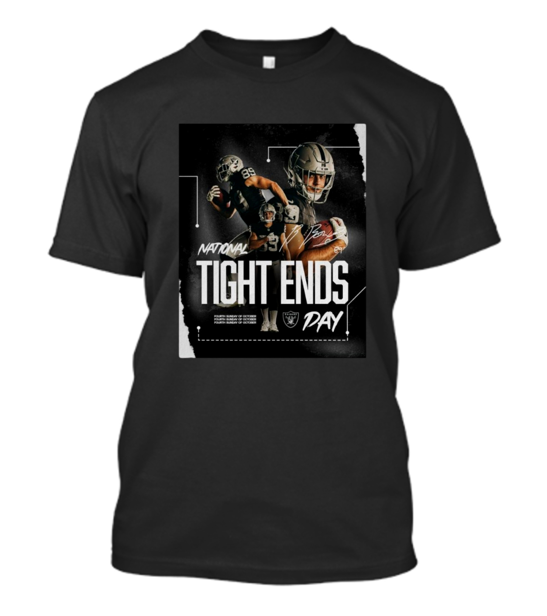Las Vegas Raiders National Tight Ends Day Signature Players Day 22nd Of October T-Shirt