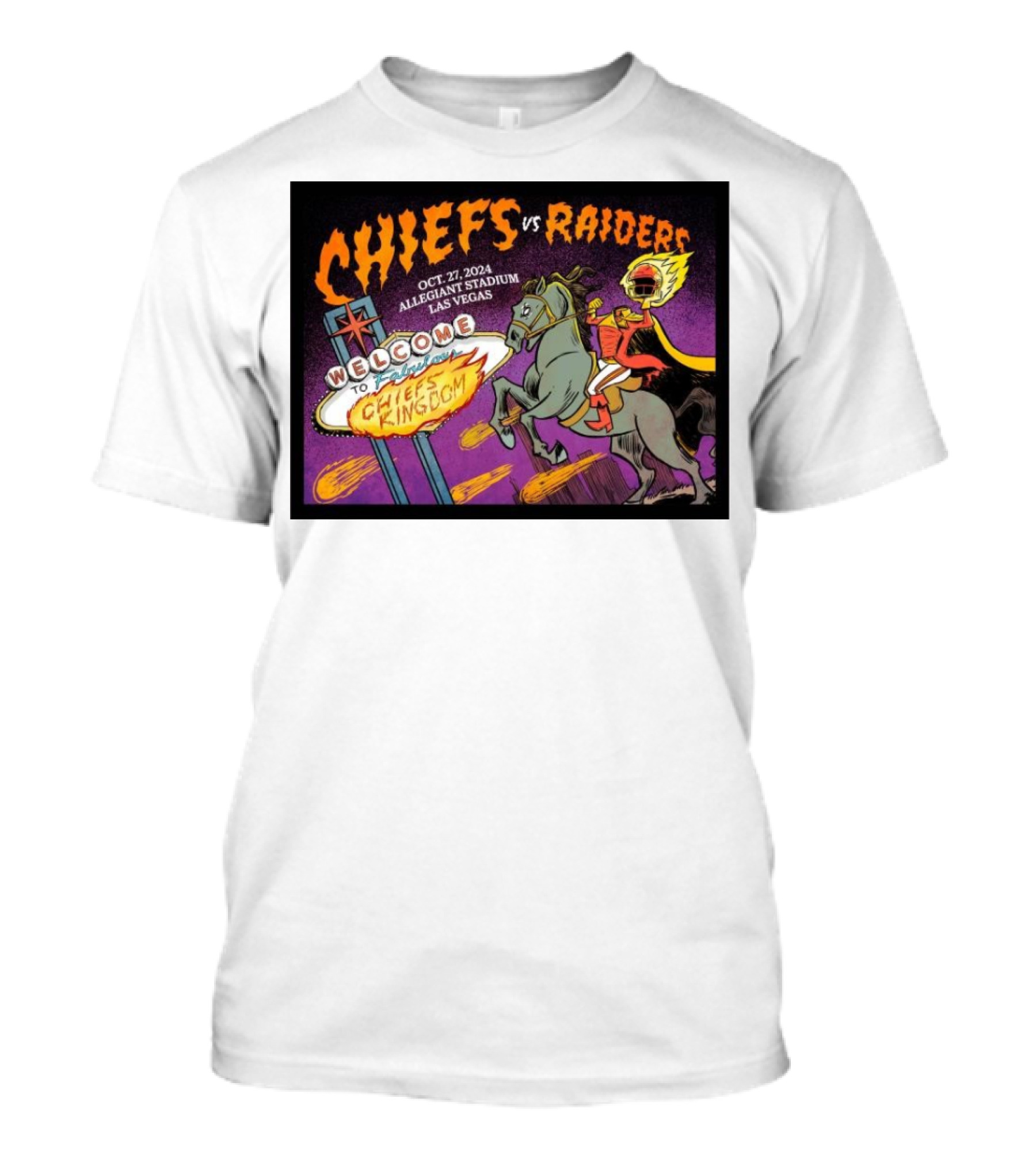 Chiefs Vs Raiders Welcome To Fabulous Chiefs Kingdom Oct 27 2024 Allegiant Stadium Las Vegas T-Shirt