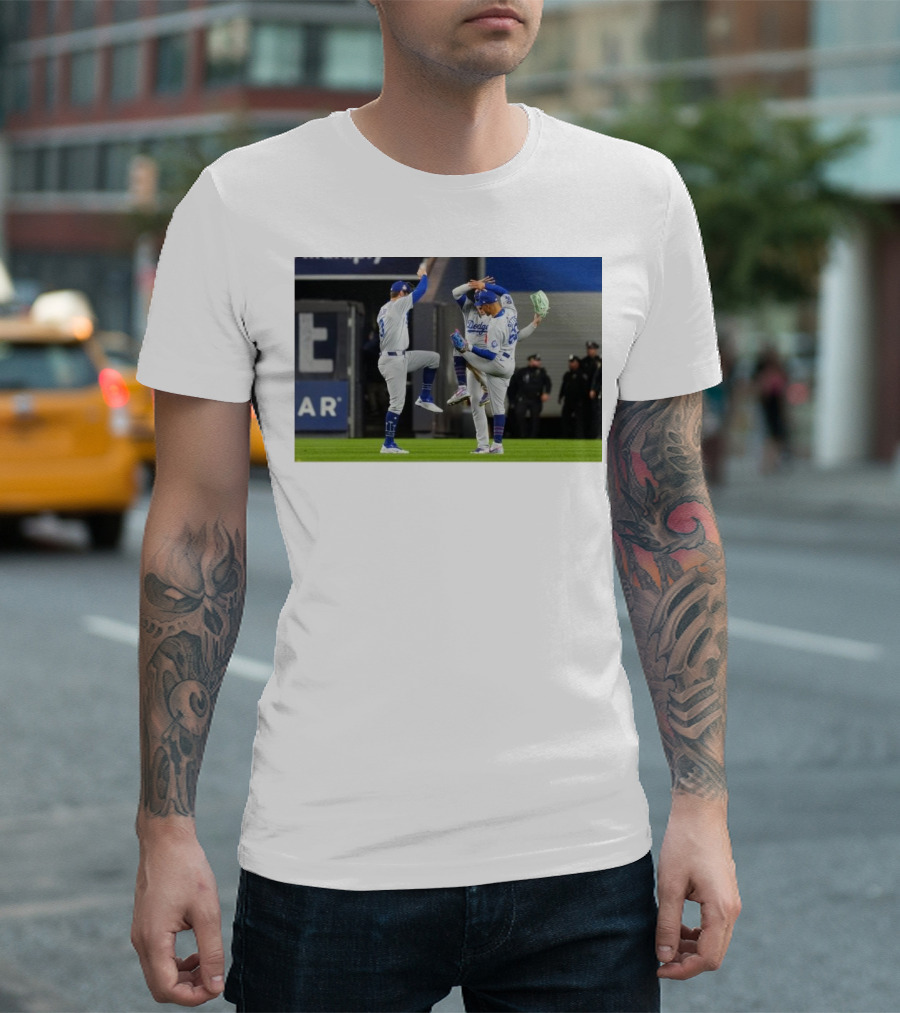 Chris Taylor Mookie Betts Enrique Hernandez Los Angeles Dodgers Victory Celebration One More Win T-Shirt
