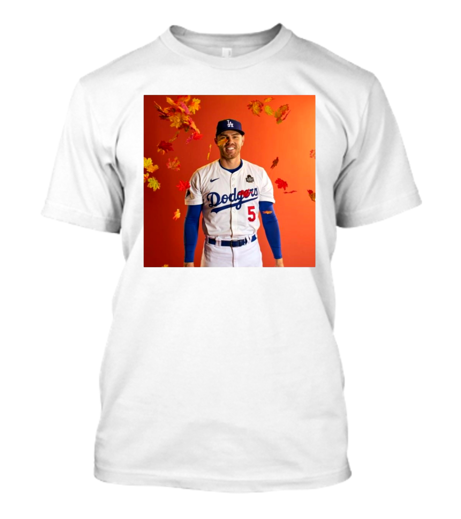 Freddie Freeman Unbe-Leaf-Able Los Angeles Dodgers Autumn Spirit T-Shirt
