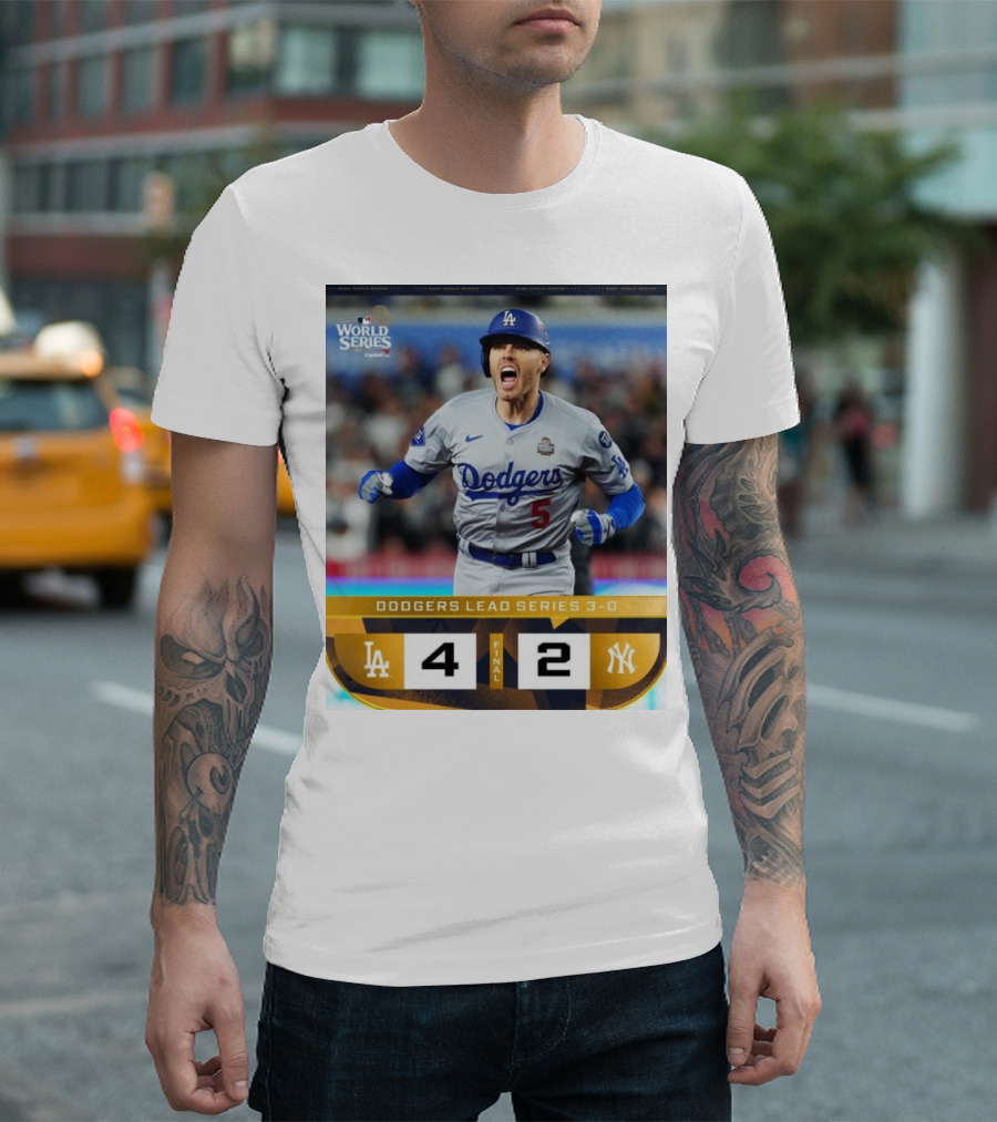World Series 2024 Dodgers Lead Series 3-0 Los Angeles Dodgers 4-2 New York Yankees T-Shirt