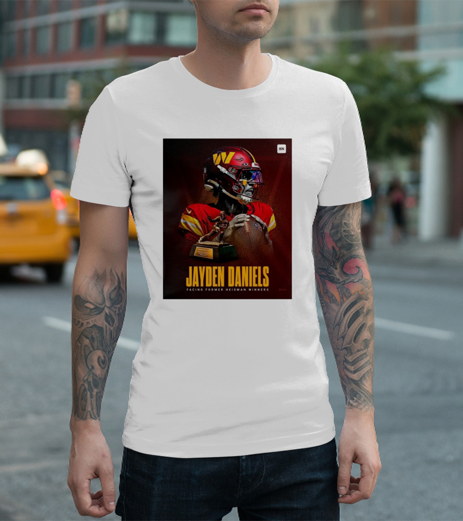 Jayden Daniels NFL Matchup Against Former Heisman Winners Washington Commanders T-Shirt