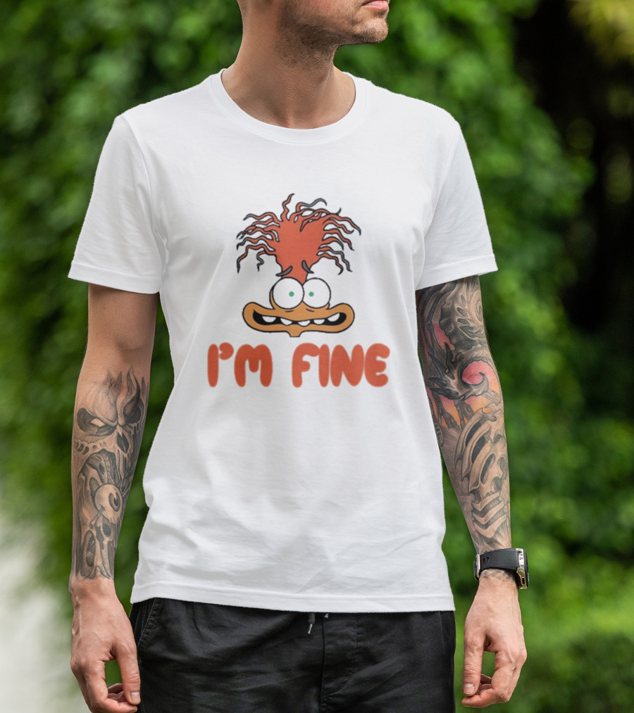 Mel Mitchell Inside Out 2 Character Anxiety I'm Fine Rugrats Mashup T-Shirt