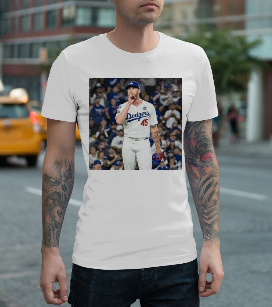 Dodgers 45 Player at Yankee Stadium Michael Kopech T-Shirt