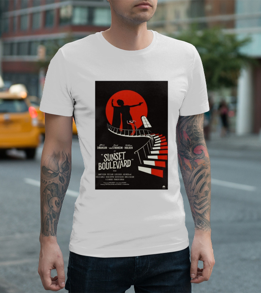 Sunset Boulevard 1950 Gloria Swanson Erich Von Stroheim William Holden Classic Movie T-Shirt