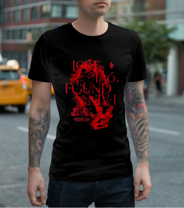 Miyavi Red Text Lost In Love, Found In Pain Pigment Dye T-Shirt