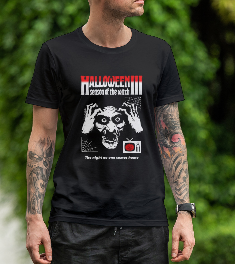 Halloween III Season Of The Witch The Night No One Comes Home Silver Shamrock Spooky TV And Webs T-Shirt