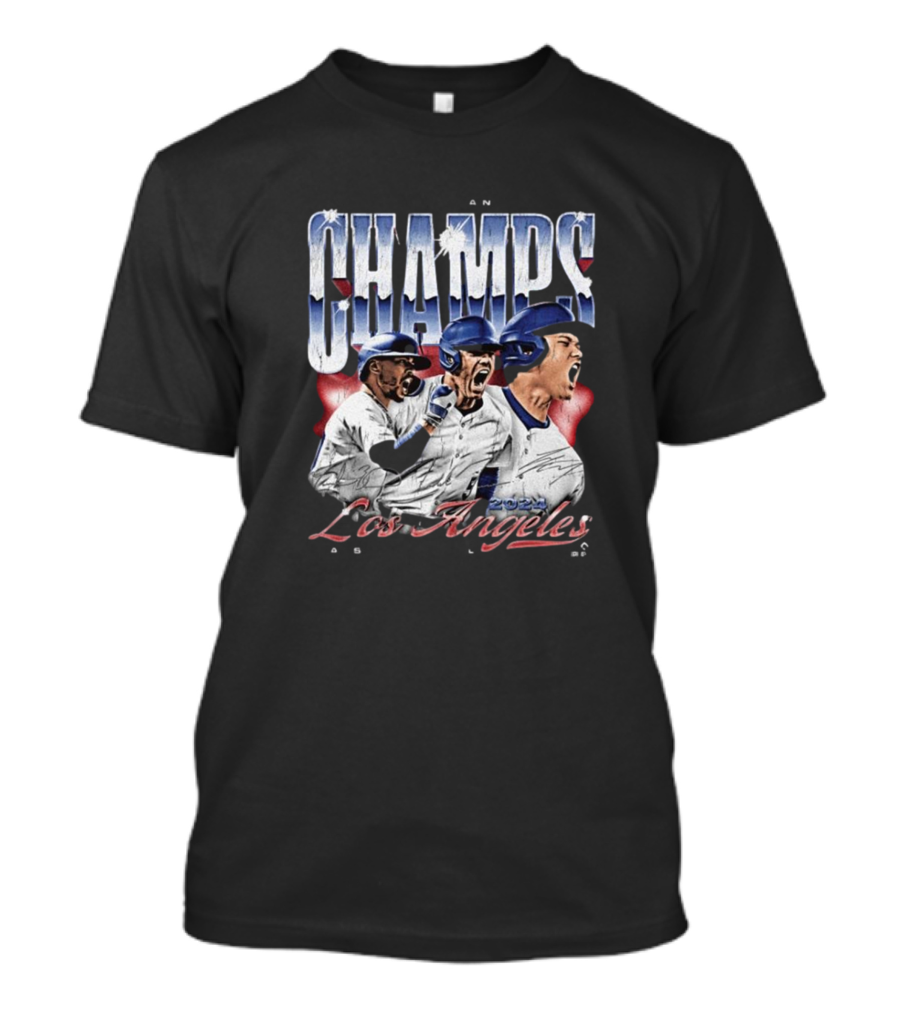 Betts Freeman Ohtani 2024 Champs Los Angeles Dodgers Vintage Signatures T-Shirt