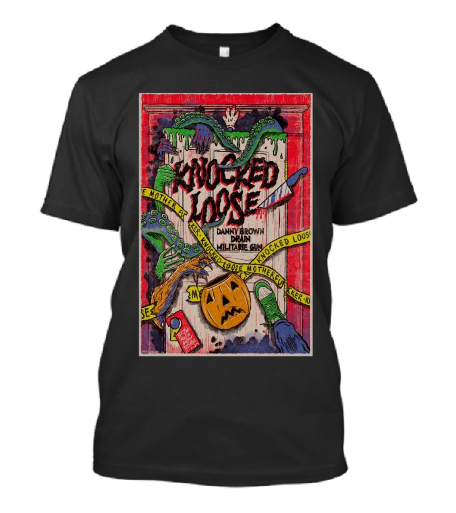 Knocked Loose Danny Brown Drain Militarie Gun Tour Chicago IL Nov 1 2024 Halloween T-Shirt