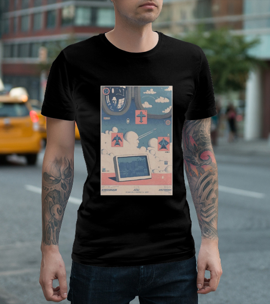 Khruangbin AFAS Live Amsterdam Netherlands October 31 2024 Airplane T-Shirt