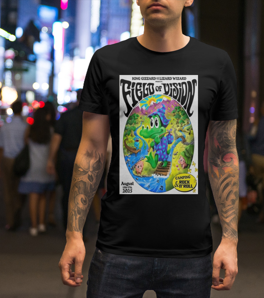 King Gizzard And The Lizard Wizard Field Of Vision August 15-17 2025 Meadow Creek Buena Vista CO Camping Rock And Roll T-Shirt