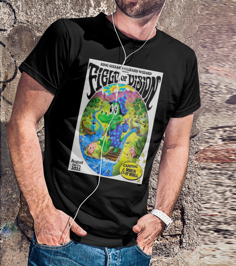 King Gizzard And The Lizard Wizard Field Of Vision August 15-17 2025 Meadow Creek Buena Vista CO Camping Rock And Roll T-Shirt