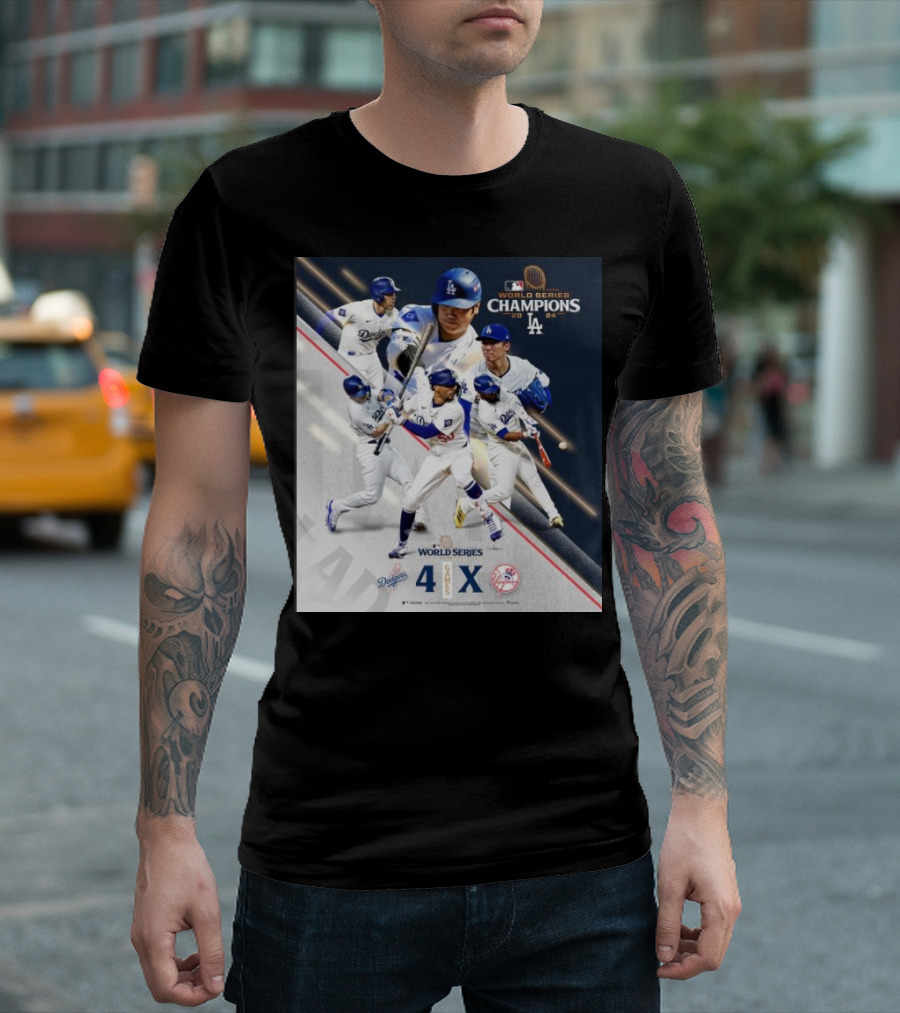 Los Angeles Dodgers 2024 MLB World Series Champions Dodgers 4 X Yankees T-Shirt