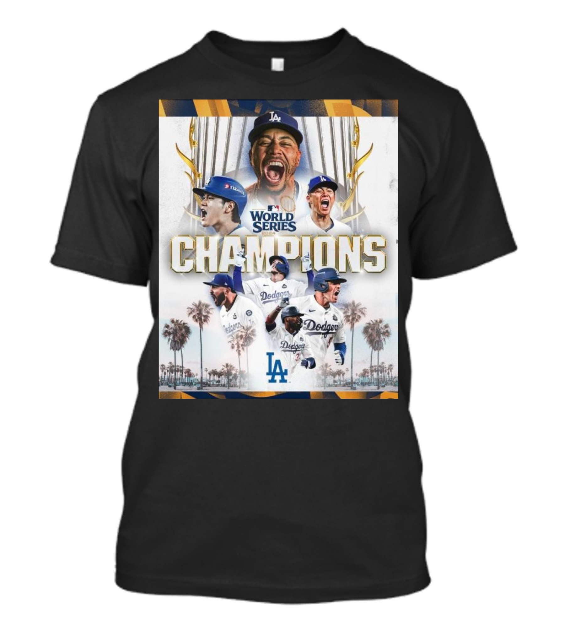 Los Angeles Dodgers World Series Champions Celebration MLB Europe T-Shirt