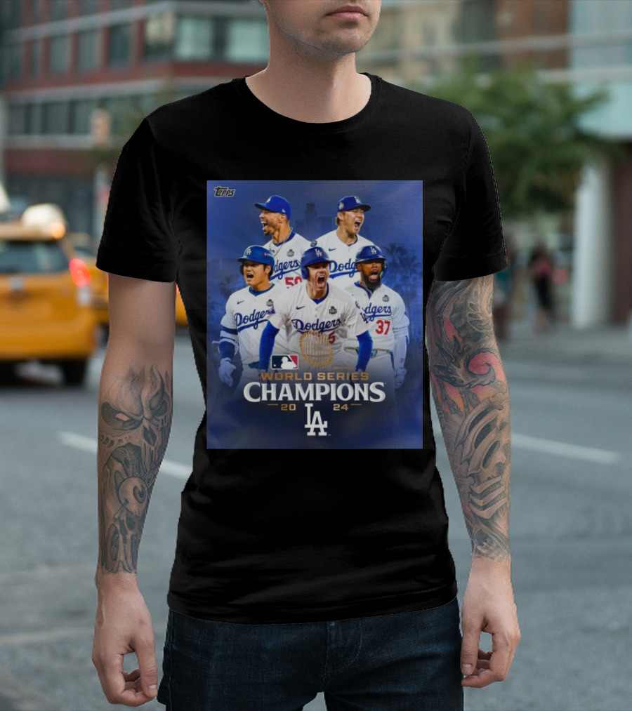 Topps Los Angeles Dodgers 2024 World Series Champions T-Shirt