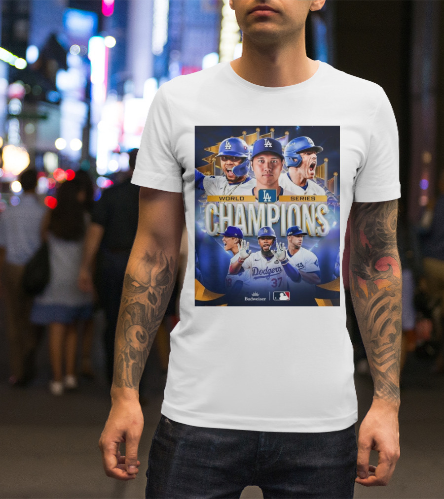 World Series Champions Los Angeles Dodgers Budweiser MLB T-Shirt