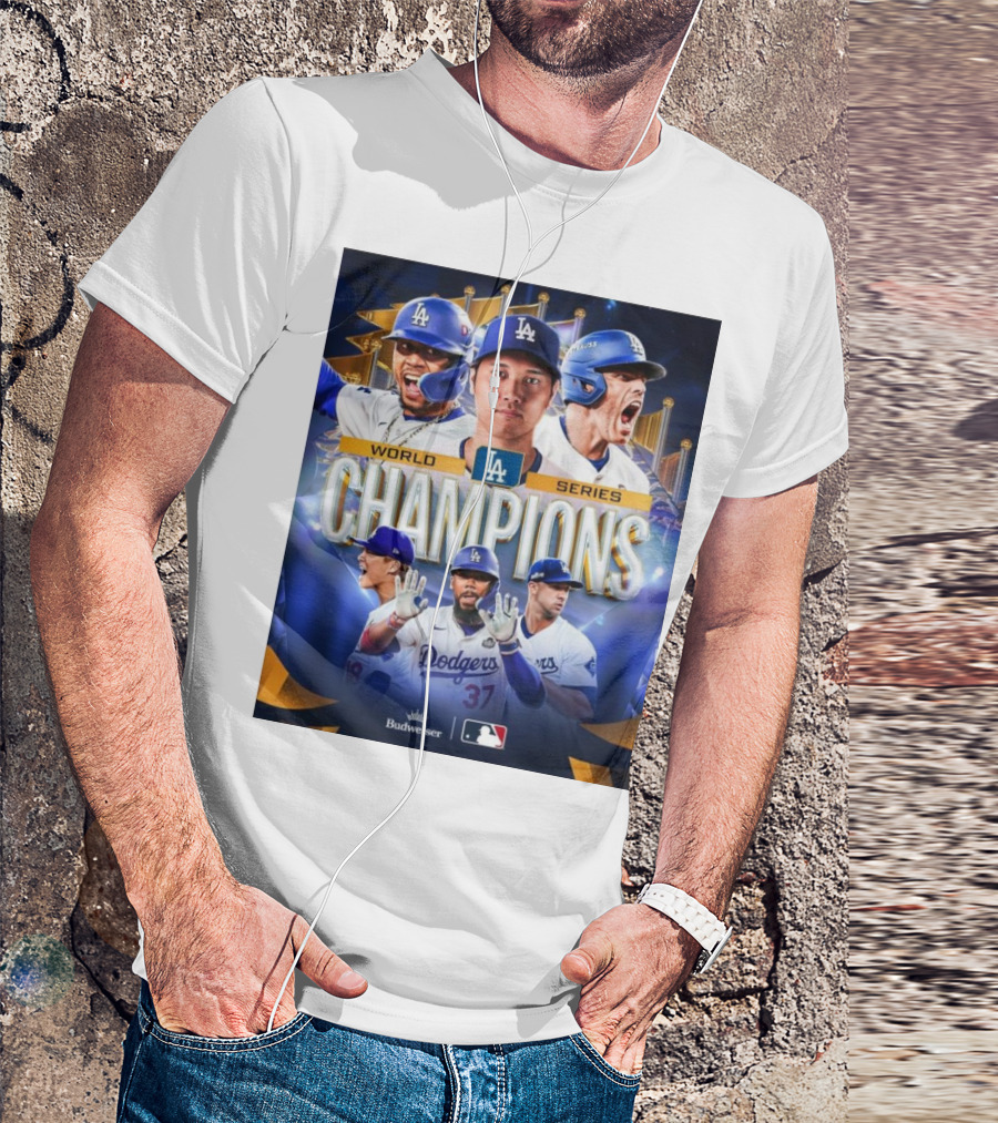 World Series Champions Los Angeles Dodgers Budweiser MLB T-Shirt