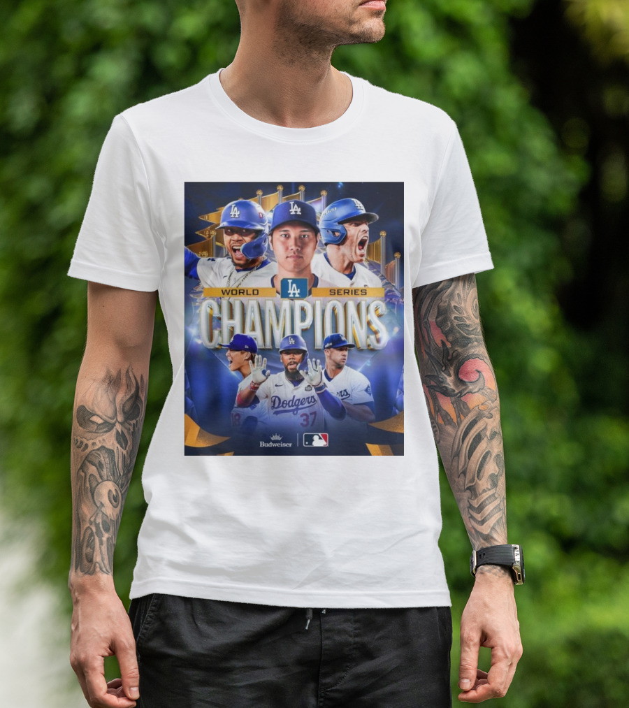 World Series Champions Los Angeles Dodgers Budweiser MLB T-Shirt