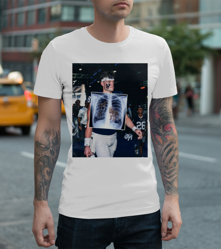 Penn State Football Beau Pribula X-Ray Lion Inside T-Shirt