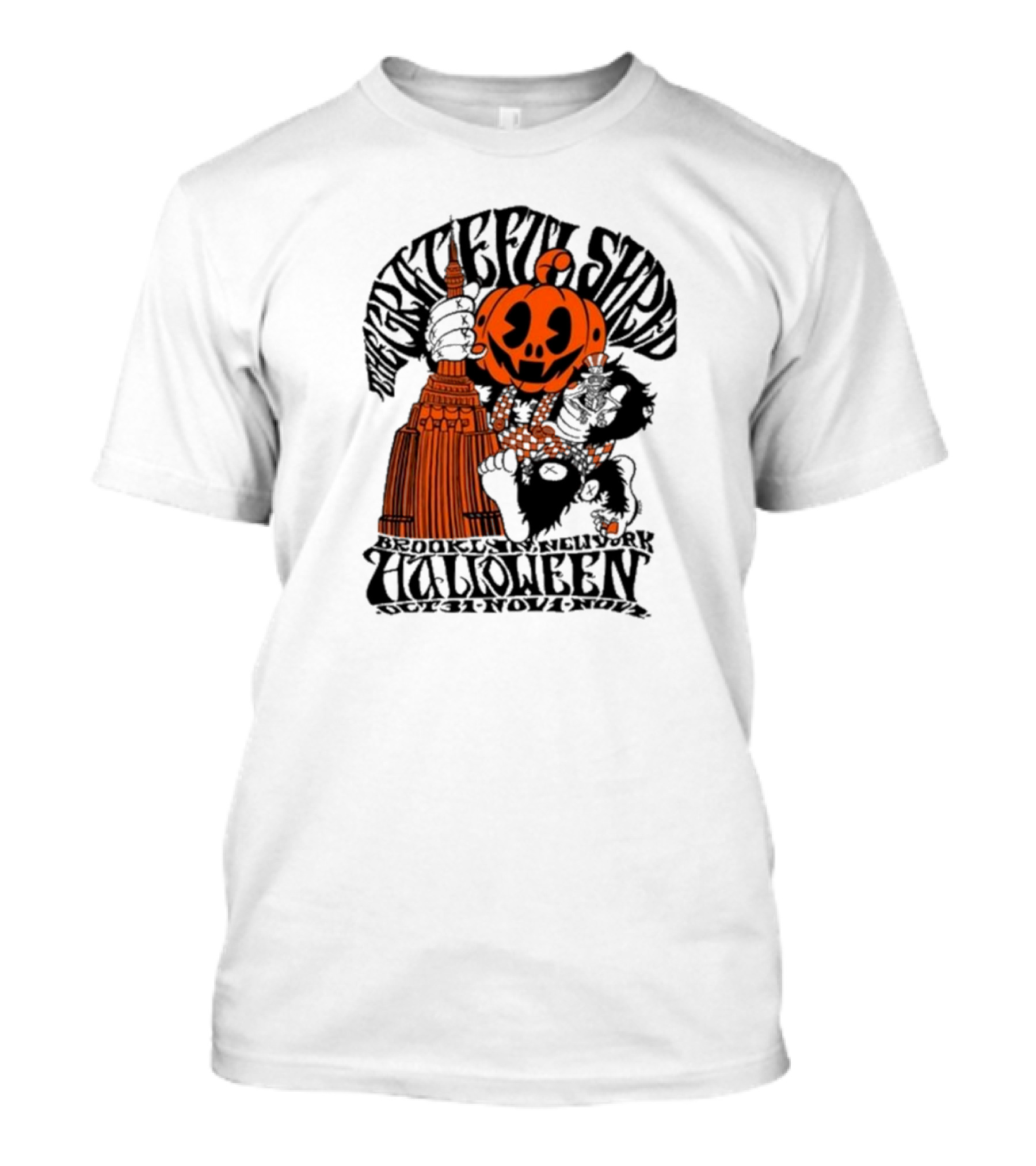 Grateful Shred Halloween Brooklyn New York Oct 31-Nov 1 2024 Pumpkin King Kong Tower T-Shirt