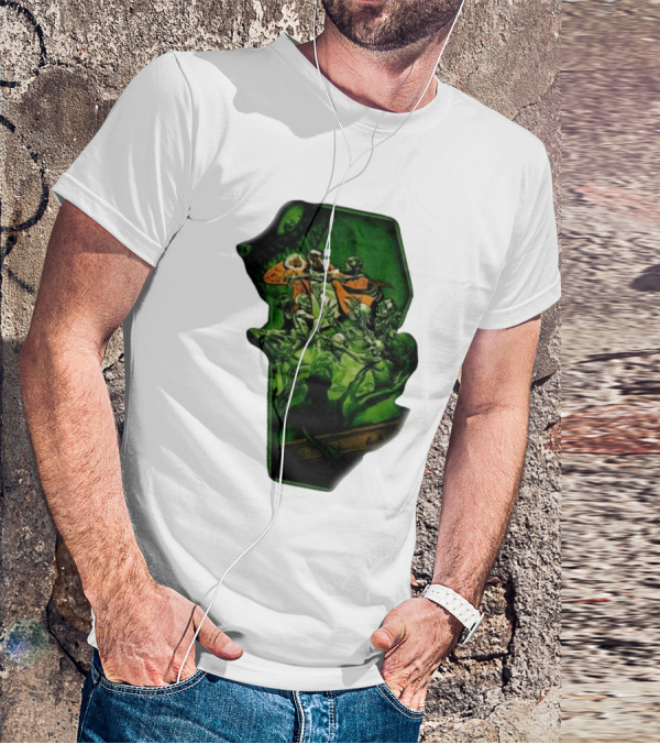 You Only Die 1nce SS Freddie Gibbs Zombie Battle Green Scene T-Shirt