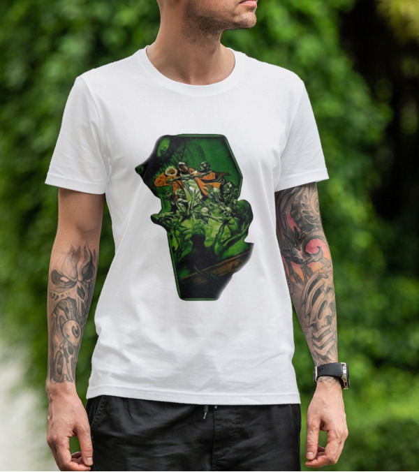 You Only Die 1nce SS Freddie Gibbs Zombie Battle Green Scene T-Shirt
