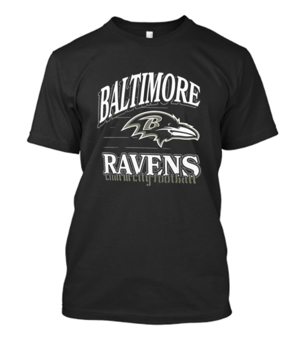 Baltimore Ravens Charm City Football Retro Gridiron T-Shirt