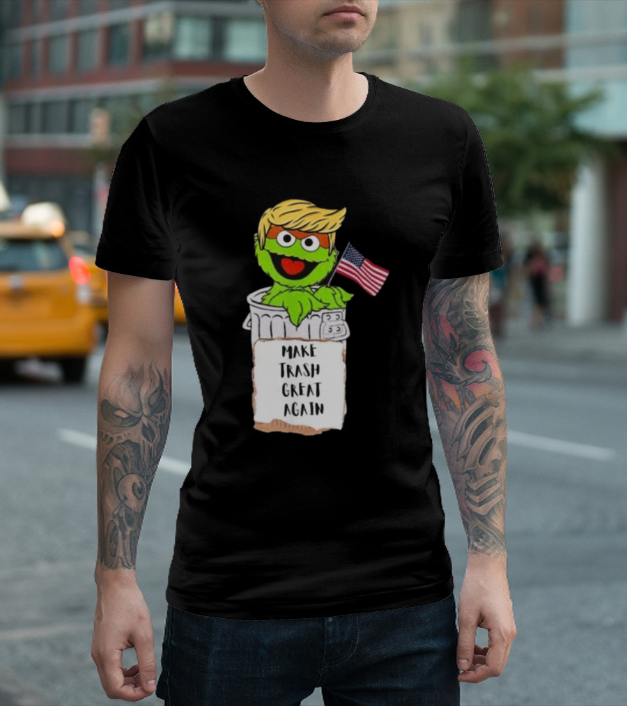 Make Trash Great Again Trump Garbage Reference 2024 Oscar American Flag T-Shirt