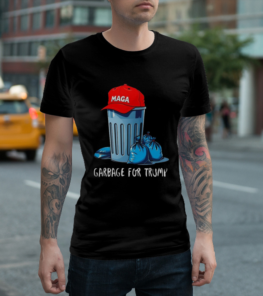 MAGA Hat Trash Can Garbage For Trump T-Shirt