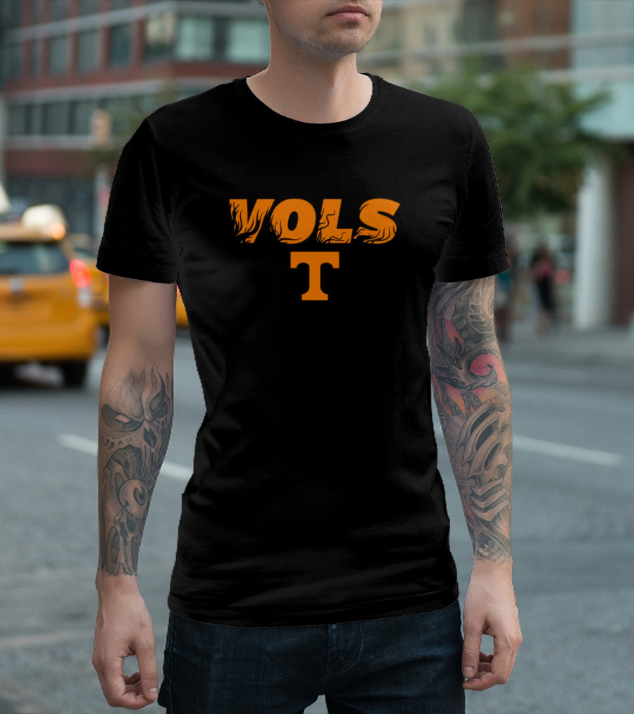 Tennessee Vols Flame Text Dark Mode T T-Shirt